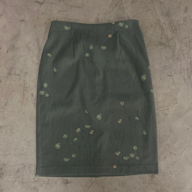 VTG Woman’s Leslie Fay Green Floral Skirt