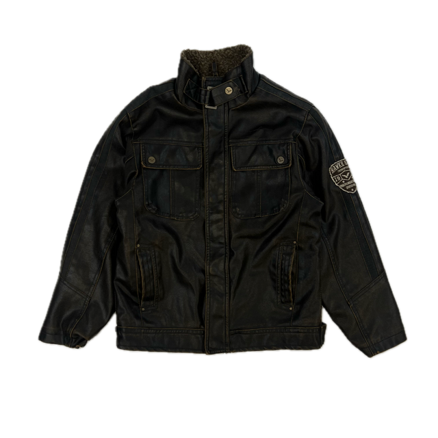 VTG WMNS Brown Faux Leather Jacket