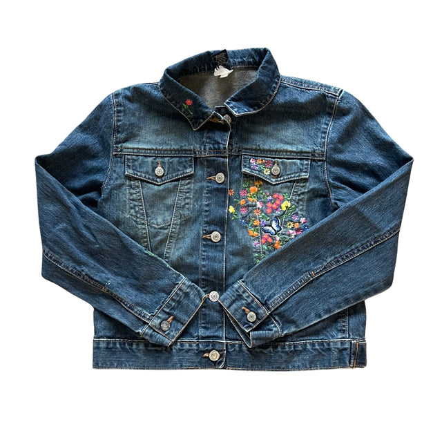 VTG WMNS Gap Embroidered Floral Denim Jacket